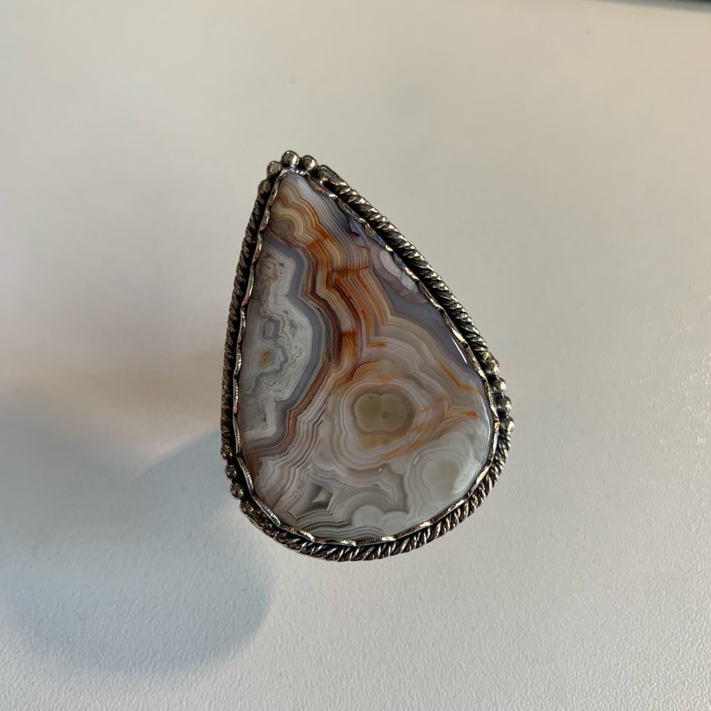 Sterling Silver 925 Tear drop shaped Ring